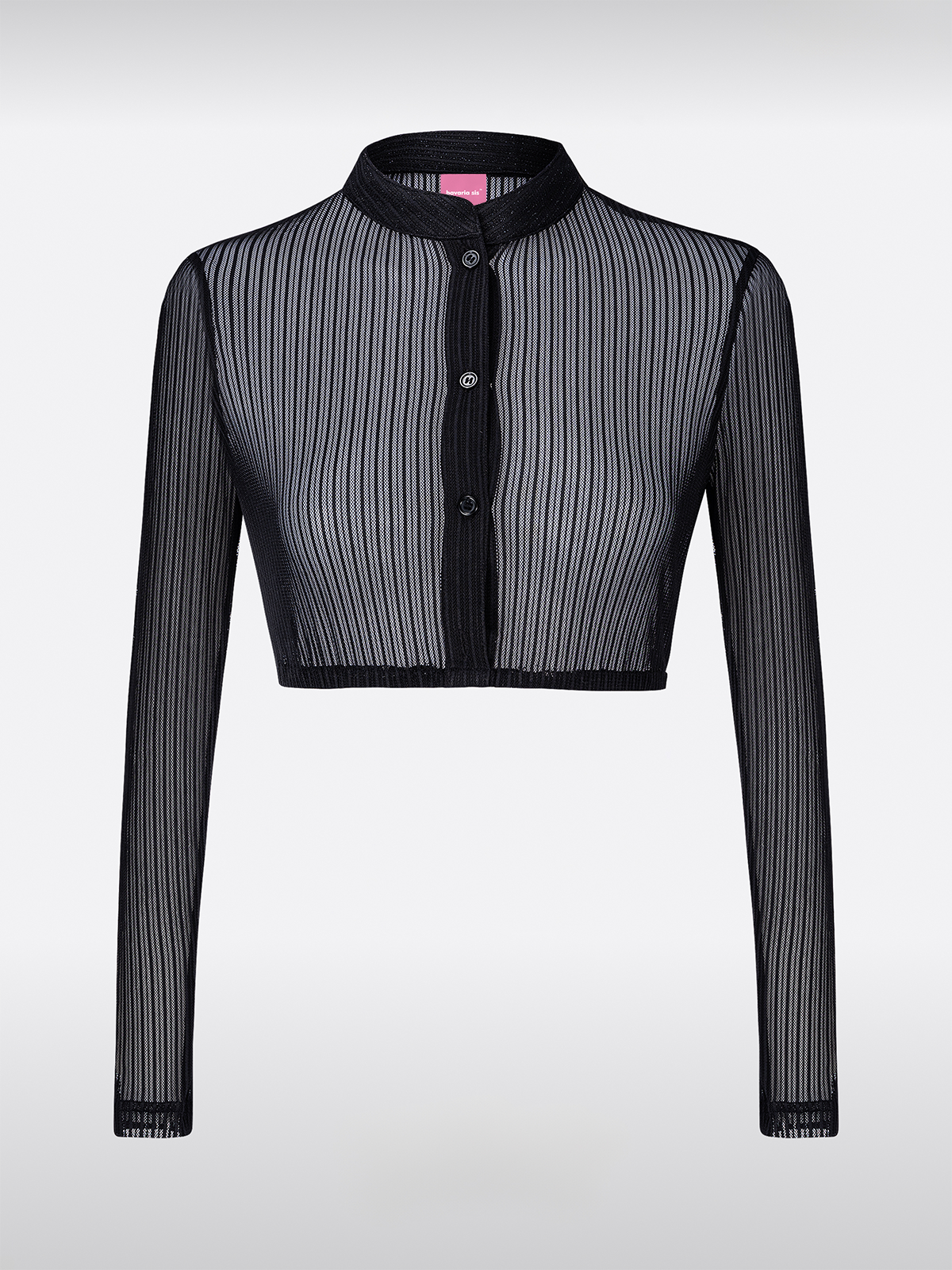 Schwarze Damen Dirndlbluse Hochgeschlossen